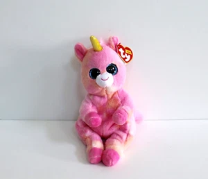 Ty Beanie Babys Beanie Bellie Skylar das rosa orange Einhorn Plüsch 6 Zoll - Bild 1 von 5