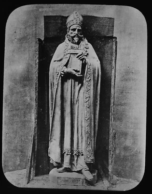 BISHOP MORGAN STATUE WALES C1890 PHOTO Magic Lantern Slide BIBLE TRANSLATOR - Image 1 of 3