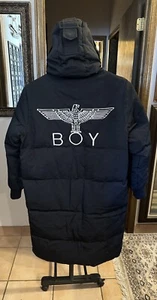 JUNGE London UK Daunen Parka Jacke bestickt Adler L schwarz (extrem selten) - Bild 1 von 14