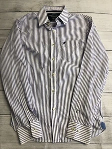 American Eagle Button Down Shirt Mens XS Purple Stripe Vintage Fit Collared - Picture 1 of 3