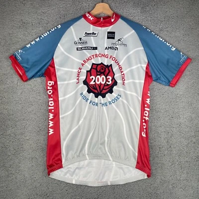Nike Cycling Jersey Size XL Lance Armstrong Foundation Gray Blue Trek Dri Fit - Image 1 of 4