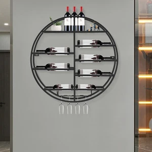 Wandmontiertes Weinregal 23,6" Modernes Metall Flaschenregal Organizer für Bar Zuhause USA - Bild 1 von 14