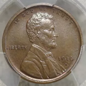 1916-D Lincoln Cent, PCGS/CAC MS-63BN, sehr selten CAC -6145 - Bild 1 von 4