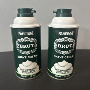(2) NOS Vintage Brut Faberge Shave Cream Regular 11 oz. MADE IN USA - Picture 1 of 6