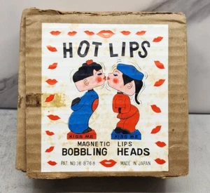 Vintage 1950er chinesische Wackelkopf Puppen Keramik küssende Wackelköpfe Let’s Kiss - Bild 1 von 8