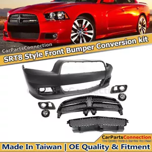 SRT8 Style Front Bumper Grille Fog W/O ADAPTIVE CONTROL For Dodge Charger 11-14 - Foto 1 di 12