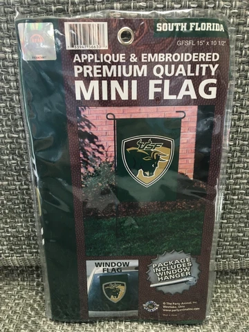 SOUTH FLORIDA BULLS MINI FLAG 15" X 10.5" APPLIQUE & EMBROIDERED Cover