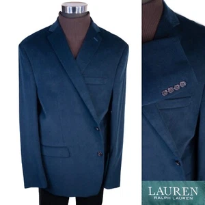 Ralph Lauren Corduroy Blazer Jacket Men 48L Navy Blue Sport Coat Elbow Patch EUC - Picture 1 of 13