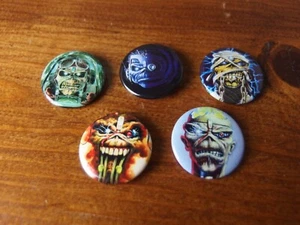 Juego de botones Iron Maiden Vintage 5 x 1" Eddie Pin - Imagen 1 de 8