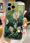 Oil Painting Flower Wrist Strap Stand Holder Case For Iphone 14 Pro Max 13 12 11