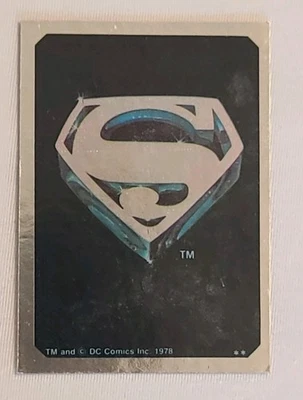 1978 DC SUPERMAN Movie Comic Book Trading Card Foil Insert Sticker Logo - Image 1 of 2