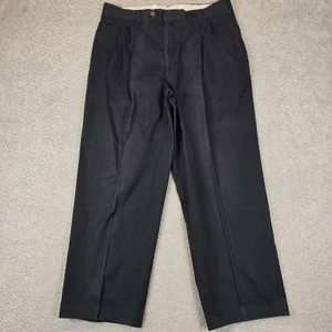 Pantalón BURBERRY'S Negro Algodón Pantalones Plisado Puños Hombre Talla 37x29 - Imagen 1 de 7