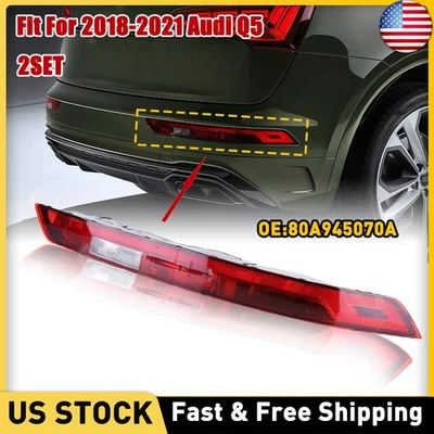2 件右后下尾灯反向灯保险杠灯适用于奥迪 Q5 2018 - 2021 美国 — 第 1/4 张图片
