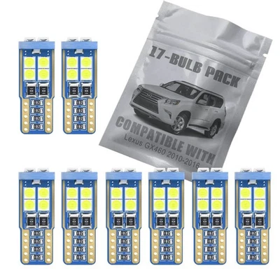 17-pc White LED Interior Light Kit Compatible with Lexus GX460 2010 2011 2012... - Imagem 1 de 4