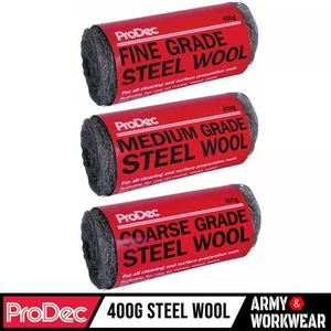ProDec Steel Wool Wire Smoothing Rust Cleaning Paint Removal Metal Grade 400g - Picture 1 of 9