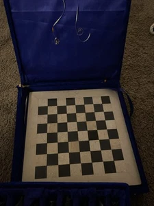 Hand Carved Polished Stone Chess Set W/ Marble Board - Picture 1 of 4