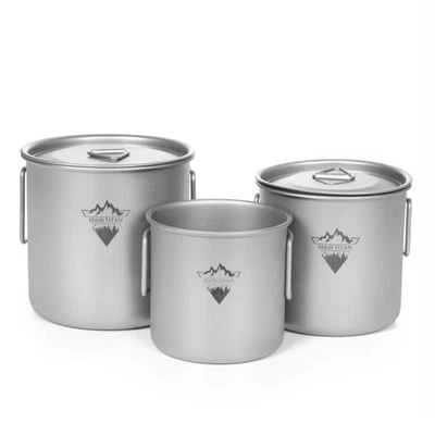 New Titanium 220ml/ 360ml/ 550ml Cup with Folding Handles Outdoor Camping Mug - Image 1 of 4