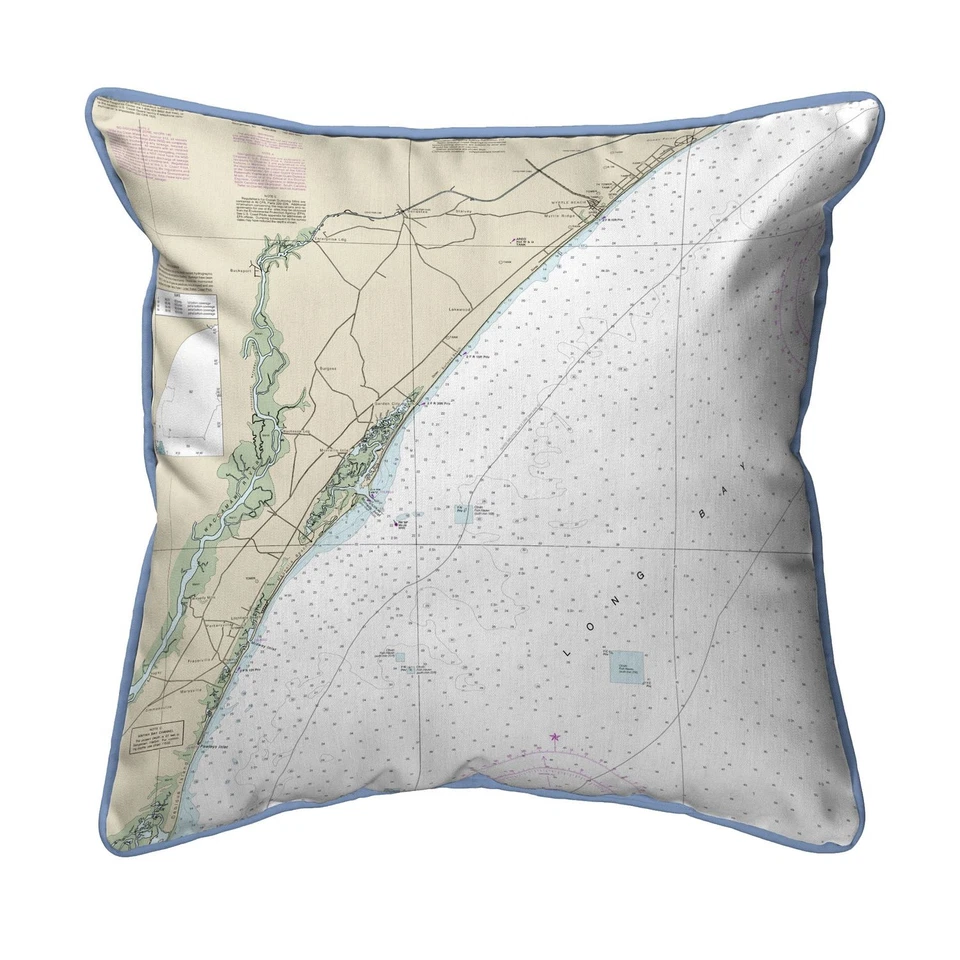Almohada mapa Pawleys Island 16x20 - decoración grande con cable Foto 1 de 1