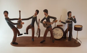 Vintage Volkskunst Holzschnitzerei The Beatles Unikat Iconic Ed Ambrose - Bild 1 von 24