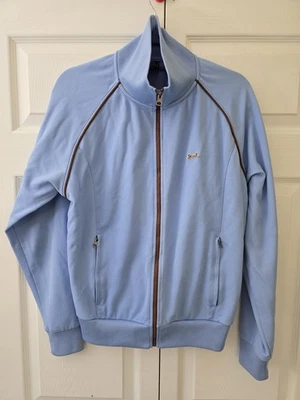 VTG Le Tigre Mens full zip track  Jacket Size Medium blue cotton polyester - Image 1 of 4
