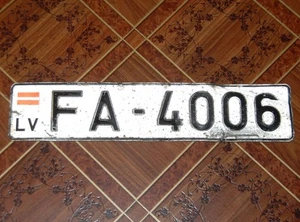 LETONIA ESTADO ANTES DE LA UE MATRÍCULA VEHÍCULO COCHE - FA 4006 caducado - Imagen 1 de 2