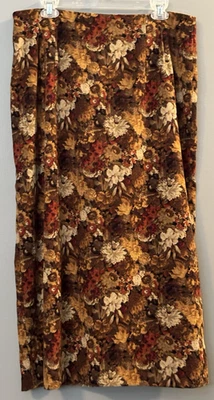 Maxi Falda Larga Floral Colores Otoño Marrón Briggs NY De Colección Talla 16 Foto 1 de 4