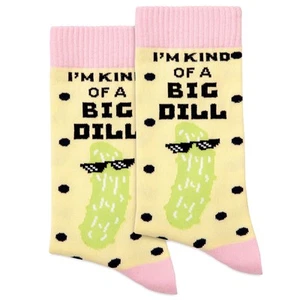 Just Dill With It Pickle Socks Women Funny Crazy Design Food Comfortable - Picture 1 of 4