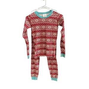 Hanna Andersson Long John Pajamas Snowflake 100% Organic Cotton Size 150cm 12Y - Picture 1 of 6