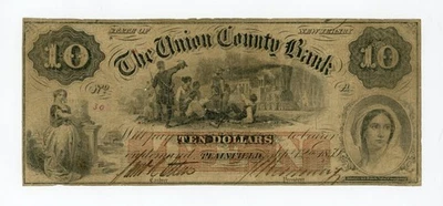 1859 $10 The Union County Bank - Plainfield, NEW JERSEY Note - Issued! - Image 1 of 2