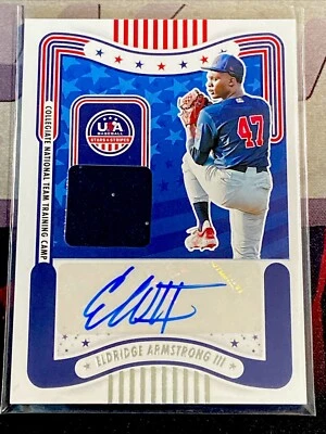 2024 Panini USA Baseball Stars & Stripes ELDRIDGE ARMSTRONG AUTO JERSEY/PATCH - Image 1 of 2