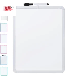 - Dry Erase Board, 14” X 11” with a Black Dry Erase Marker, Small Mini White Boa - Picture 1 of 12