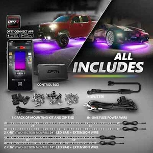HIGH LED Underglow Bluetooth Enabled Lighting Kit OPT7 AURA PRO All-Color - Picture 1 of 12