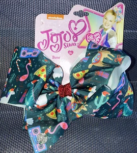 Jojo Siwa Green Christmas Bow W/ JoJo And Dog BowBow, Candy Canes and Hearts - Picture 1 of 5