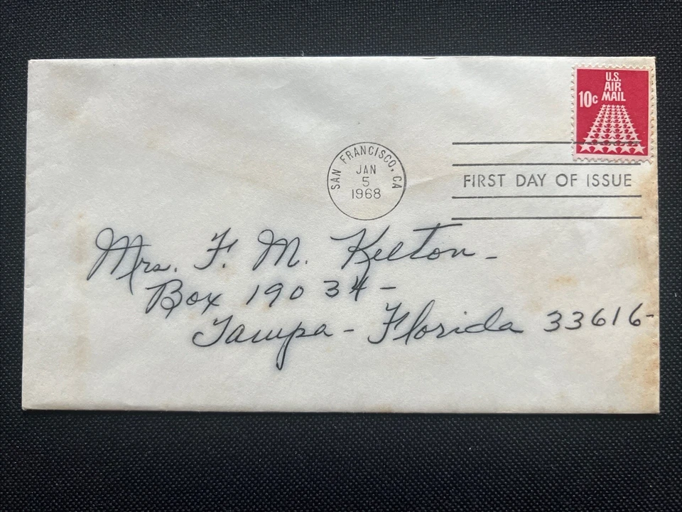 C72 Stars 10c Air Mail FDC No Cachet Jan 5 1968 San Francisco CA - Image 1 of 2