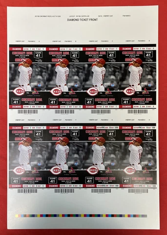 Cincinnati Reds July 5, 2009 Joey Votto Diamond Ticket Sheet Cover