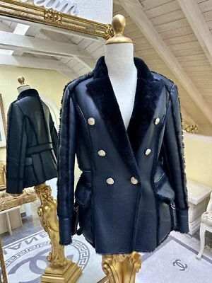 Orig. Balmain Lammfelljacke, Jacke, Damen in Gr. M-L in Farbe Schwarz - Bild 1 von 4