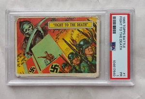 1965 TOPPS BATTLE CARD #1 LOTTA ALLA MORTE PSA 1 POVERO #104617640 - Foto 1 di 2