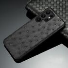 Original Genuine Ostrich Skin Leather Case For Samsung S24 Ultra S23 Armor Cover