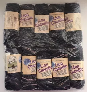 Lion Chenille Yarn~10-1.4oz Skeins~Lot #71750.01~Color-Vienna Print #404~Vintage - Picture 1 of 11