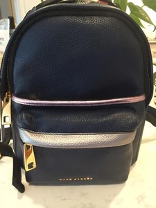 NWT $395 Marc Jacobs Varsity Pack Navy Leather Backpack SMALL - Picture 1 of 12