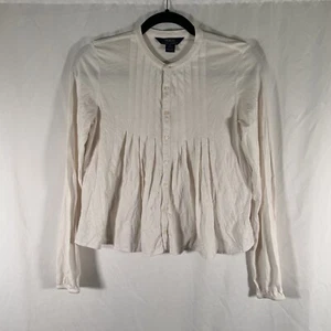 Polo Ralph Lauren Girls 12 14 Large White Button Up Long Sleeve Crew Neck Cotton - Picture 1 of 8