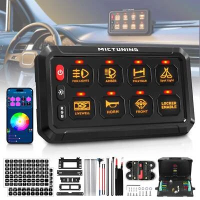 Bluetooth App Control RGB 8 Gang Switch Panel LED Light Circuit Relay System Box - Image 1 of 4