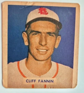 (20A) CLIFF FANNIN RC 1949 Bowman #120 ST. LOUIS BRAUNS EX + ROOKIE-KARTE - Bild 1 von 5