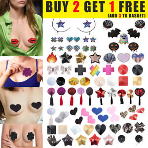 Sexy Tassel Sequin Breast Covers Heart Nipple Pasties Multiple Styles Sticker UK