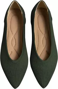 Women'S Flats Shoes Pointed Toe Knit Ballet Comfortable Dressy Slip on Flat - Picture 1 of 12