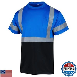 VENDACE Hi Vis Reflective Safety Shirts for Men ANSI Class 1 High Visibility - Picture 1 of 5