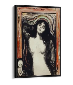 EDVARD MUNCH "MADONNA" PAINTING -FLOAT EFFECT FRAME CANVAS ART PRINT - Picture 1 of 12