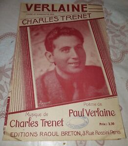 Partition - Charles Trenet / VERLAINE - Editions Raoul Breton / 1941