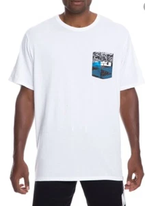 Nike Men's Air Lebron Rubber City T-Shirt White Blue Black 742730-100 2XL - Picture 1 of 3