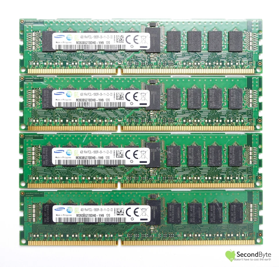Samsung 16GB (4 x 4GB) PC3L-10600R REG ECC RAM M393B5270DH0-YH9  - Image 1 of 1